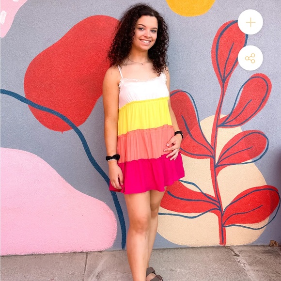 honey sparkle Dresses & Skirts - NWT‎ HONEY SPARKLE COLOR BLOCKED MINI DRESS M